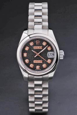 Rolex Datejust Golden Black Cutwork Women 25mm Watch-RD3771 Rolex Datejust Golden Black Cutwork Women 25mm Watch-RD3771