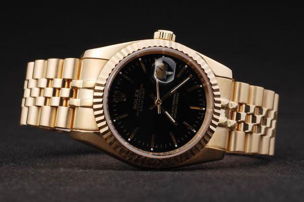 Rolex Datejust Golden Black Stainless Steel Men Watch-RD2398 Rolex Datejust Golden Black Stainless Steel Men Watch-RD2398
