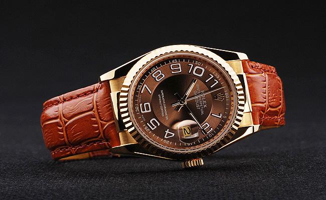 Rolex Datejust Golden Surface Leather 34mm Men Watch-RD4016 Rolex Datejust Golden Surface Leather 34mm Men Watch-RD4016