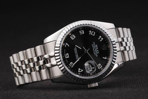 Rolex Datejust Silver Bezel Black Surface Watch-RD2393 Rolex Datejust Silver Bezel Black Surface Watch-RD2393