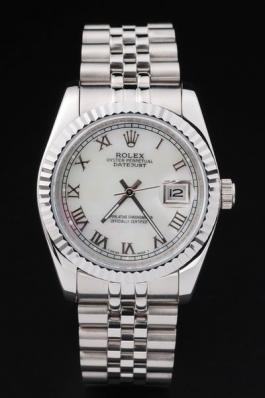 Rolex Datejust Silver Bezel White Surface Watch-RD2395 Rolex Datejust Silver Bezel White Surface Watch-RD2395