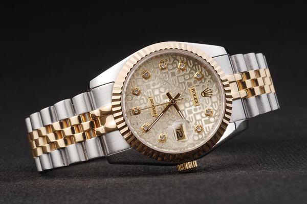 Rolex Datejust Stainless Steel Golden Surface Watch-RD2387 Rolex Datejust Stainless Steel Golden Surface Watch-RD2387